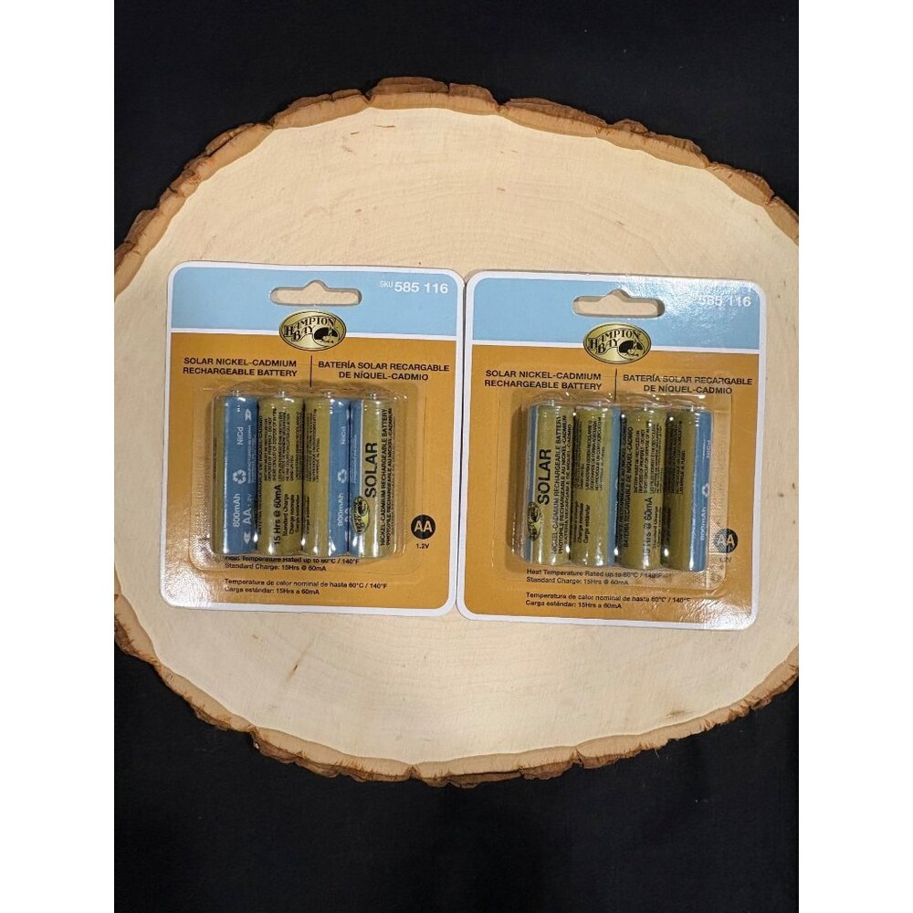 Hampton Bay AA Solar Rechargeable Nickel-Cadmium Batteries 800mAh 2 Packs - Picture 2 of 7